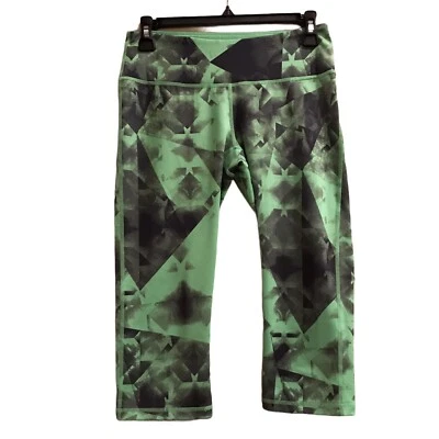 Leggings capri recortados Z By Zella verde negro patrón geo abstracto para mujer pequeños Foto 1 de 4