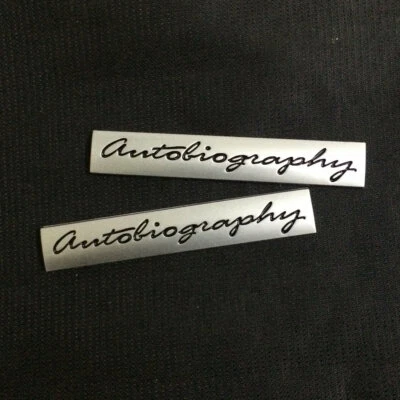 2 PIEZAS Mate Plata Negro Autobiografía Metal Adhesivo Calcomanía Emblema Insignia Coche Deportivo Foto 1 de 4