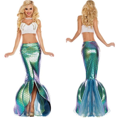 Vestido de Sirena de Halloween Club Nocturno Dividido Mujer Pez Princesa Vestido Disfraz Juegos con disfraces Foto 1 de 4