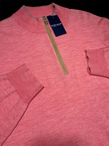 Peter Millar Crown Crafted Excursionist Flex Quarter Zip Sweater Red Pear XL NEW - Picture 1 of 12