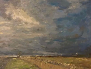WILLIAM OXER ORIGINAL Windmühlen & Obelisken Cotswolds ländliche ÖLLEINWAND GEMÄLDE - Bild 1 von 1