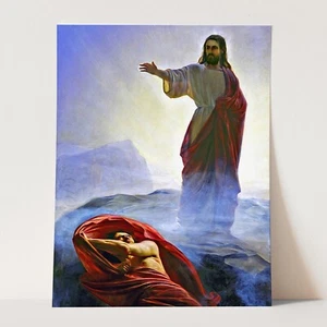 Jesus Tempted by Satan Christian Bible Jesus Christ Wall Art Poster Print - Picture 1 of 6