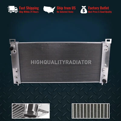 3Rows All Aluminum RadiatorFor Chevrolet 2005-2013 Silverado 1500 5.3L 6.0L 6.2L - Image 1 of 4