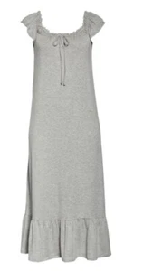 NORDSTROM MOONLIGHT Eco RUFFLE NIGHTGOWN Lounge Gray Stretch TENCEL MODAL Sz XS - Picture 1 of 5