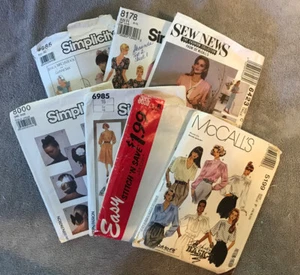 LOT OF 7 VINTAGE McCALL SIMPLICITY PATTERNS ~ WOMENS & GIRL ~ 4 UNCUT & 3 CUT - Picture 1 of 8