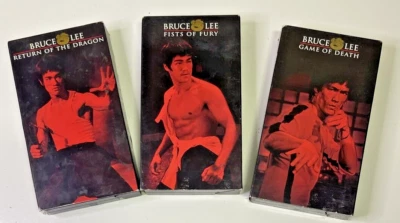 Lot of 3 Bruce Lee VHS Tapes Fists of Fury, Game of Death, Return of the Dragon Foto 1 de 3