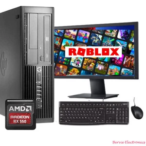 HP Gaming Desktop SFF PC CORE i5 4th 16GB 2TB HDD AMD RX 550 22" LCD WiFi Win 10 - Picture 1 of 7