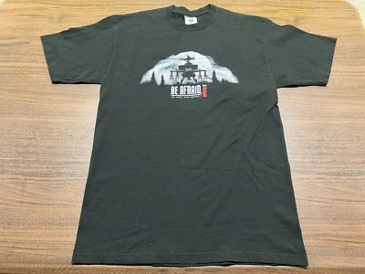Camiseta negra de manga corta de colección Apache AH-64 "Be Very, Very Afraid" para hombre - grande Foto 1 de 3