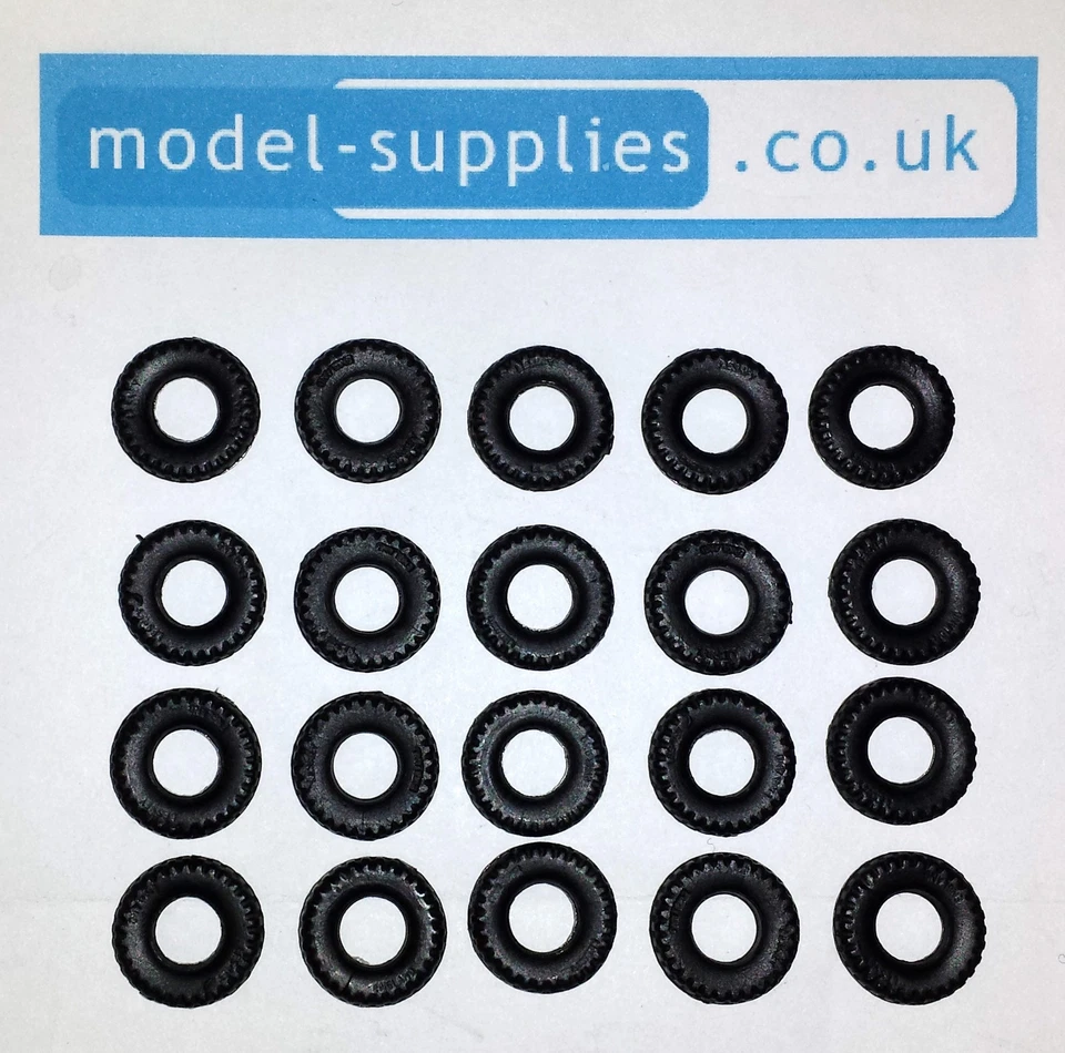 Matchbox King Size Reproduction Hard Black Plastic Tyres 14mm O/D K3, K4, K8 etc - Image 1 of 1