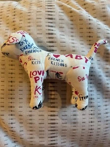 Victoria's Secret White Pink French Kissing Kiss Baby Plush Mini Dog 7" Ships $0 - Picture 1 of 6