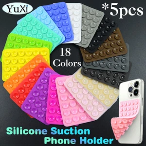 5Pcs Silicone Suction Phone Holder Multifunctional Suction Cup Mat Wall Stand An - Afbeelding 1 van 44