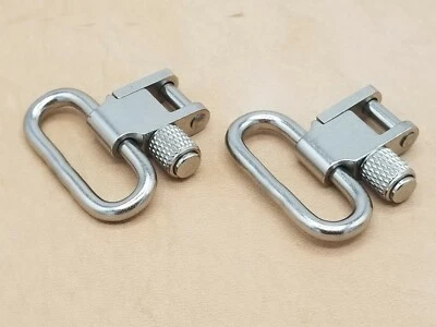 A&P ACCESSORIES Rifle Sling Swivels ALL STEEL - Silver Nickel Plated - 1" Width Swivel 4022