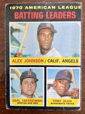 1971 Topps - League Leaders #61 Tony Oliva, Carl Yastrzemski, Alex Johnson