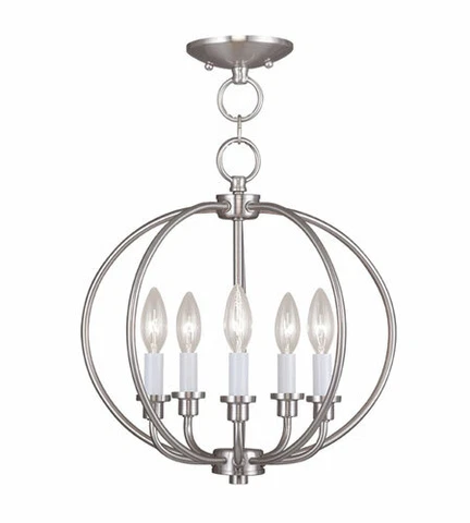 Livex Lighting 4665-91 Convertible:Chain Hang-Ceiling Mount - Brushed Nickel Cover