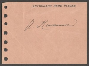 AOP Abdel Monerin El- Kaisouni Minister UAR 1963 signed autograph card 