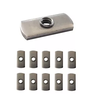 10 piezas, 1/4-20 UNC tuerca de soldadura por puntos doble pestaña y tuerca en T de extrusión de aluminio - Imagen 1 de 5