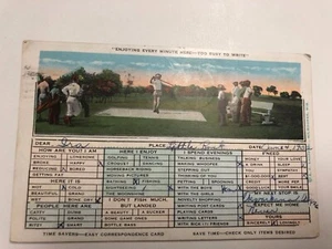Golf Time Saving Postcard ~1932 Golfers Pre-Printed Boxes - Kropp ~PC41 - Picture 1 of 12
