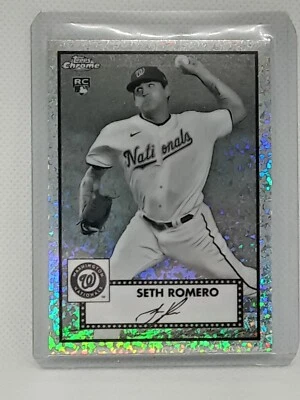Seth Romero 2021 Topps Chrome Plat Anniv. - #100 RC Black & White Mini-Diamonds - Image 1 of 2