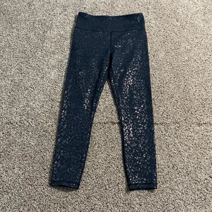 Zyia Active Leggings Damen 8-10 schwarz gold Folie Leopardenmuster hohe Taille Fitnessstudio - Bild 1 von 6