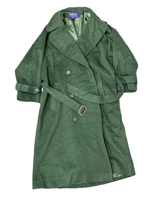 Abrigo Ralph Lauren Vintage Etiqueta Púrpura Verde Lana Alpaca Pequeño Hecho en EE. UU. Foto 1 de 4