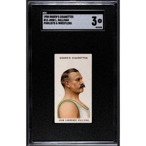 RARE 1908 Ogden's Cigarettes John L. Sullivan SGC 3 Boxing Boxer Pugilists - Picture 1 of 3