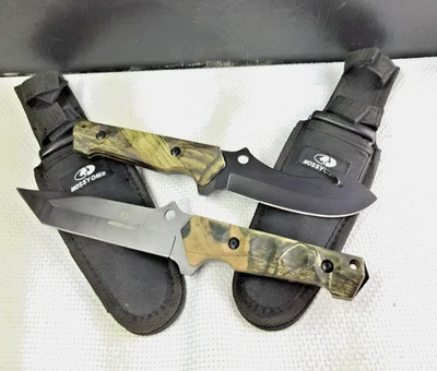MOSSY OAK Fixed Blade Hunting Knifes 2PC Straight Edge/ Hook Blades - Image 1 of 4