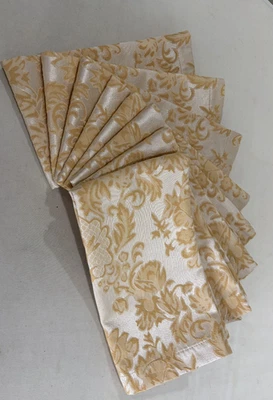 "8 servilletas Waterford Champaign oro damasco 21"" X 21"" nuevas sin etiquetas" Foto 1 de 4