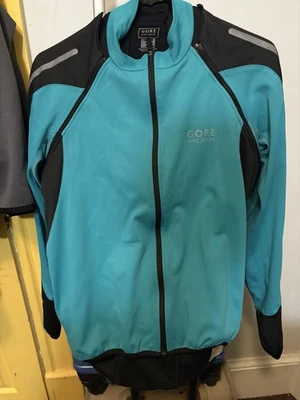 Gore Bike Wear Cycling Windstopper Soft Shell Reflective Jacket Blue Mens M - Image 1 of 4