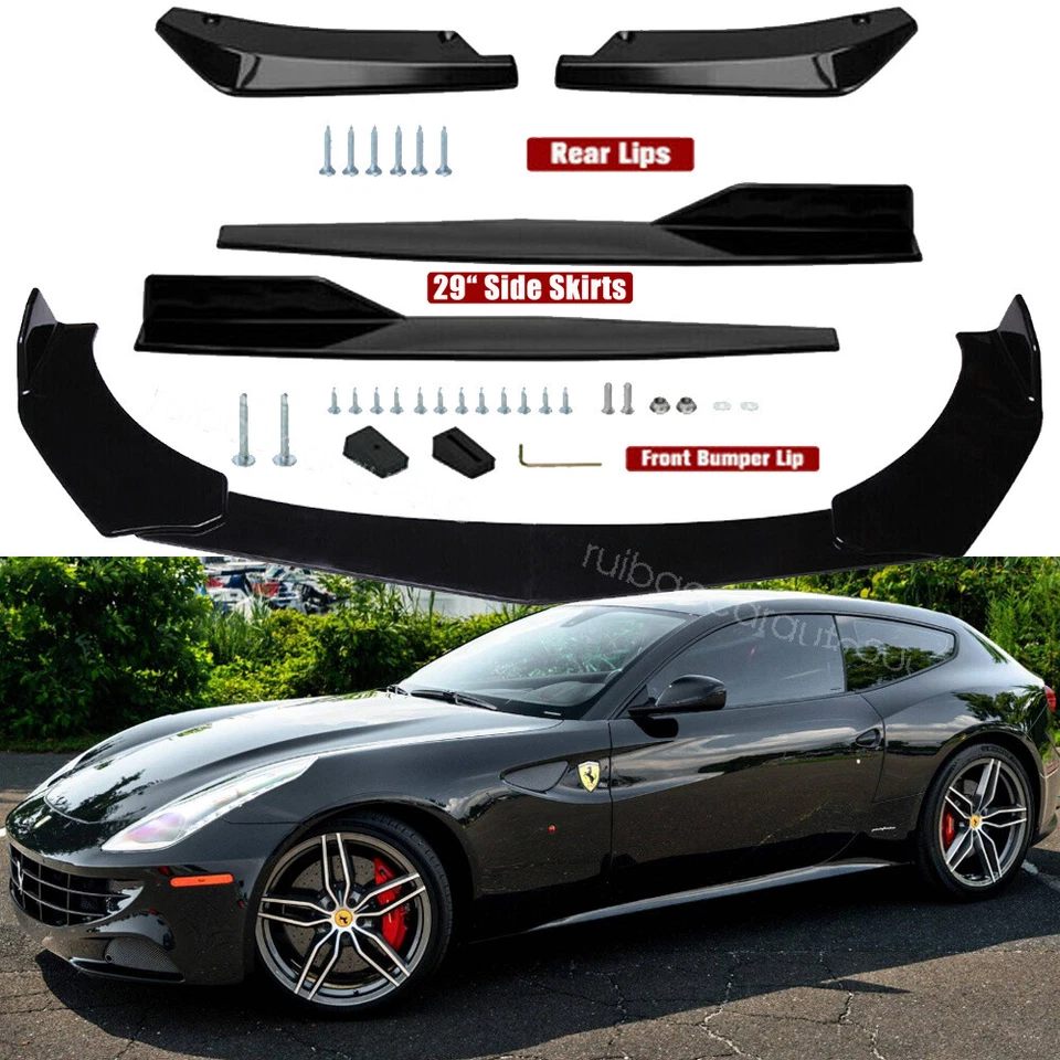 Front Bumper Lip Side Skirts Rear Lips Splitter Body Kit for 2012 Ferrari FF Foto 1 de 4