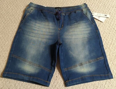 New W/Tag Joe's Girl Large Blue Denim Jean Slim Fit Jogger Shorts W/Drawstring23 - Image 1 of 4