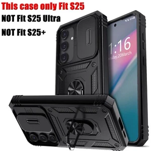 For Samsung Galaxy S25 6.2" Shockproof Case, Magnetic Ring Stand Cover Black - Picture 1 of 16