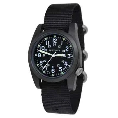 Reloj de pulsera Bertucci para hombre con esfera negra y zafiro de nailon Foto 1 de 4
