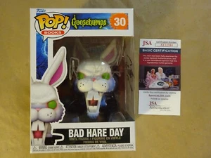 Signed RL Stine & Tim Jacobus Bad Hare Day Goosebumps Funko Pop JSA COA - Picture 1 of 13