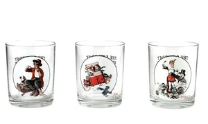 3 Norman Rockwell The Saturday Evening Post Glassware Collection 12oz Tumblers - Picture 1 of 12