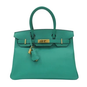 HERMES Birkin 30 Handbag Green Epsom Leather Gold Plated Hardware - Picture 1 of 14