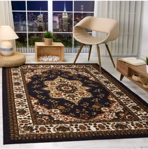Alfombras Oriental Traditional Non-Skid Low Profile Pile Rubber Backing Area Rug - Picture 1 of 18