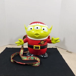 Disney Parks Toy Story Alien Santa Popcorn Bucket w/ Strap Little Green Men - Picture 1 of 21