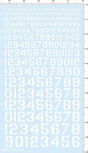 White Different Scale WWII Military USSAAF FONTS 2-2 Numbers Water Slide Decal - Picture 1 of 1