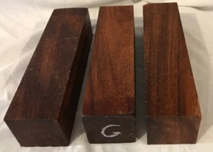 3 Granadillo Wood 2x2x8 Turkey Calls Pipe Making Knife Scales Pool Cues Lumber - Picture 1 of 3