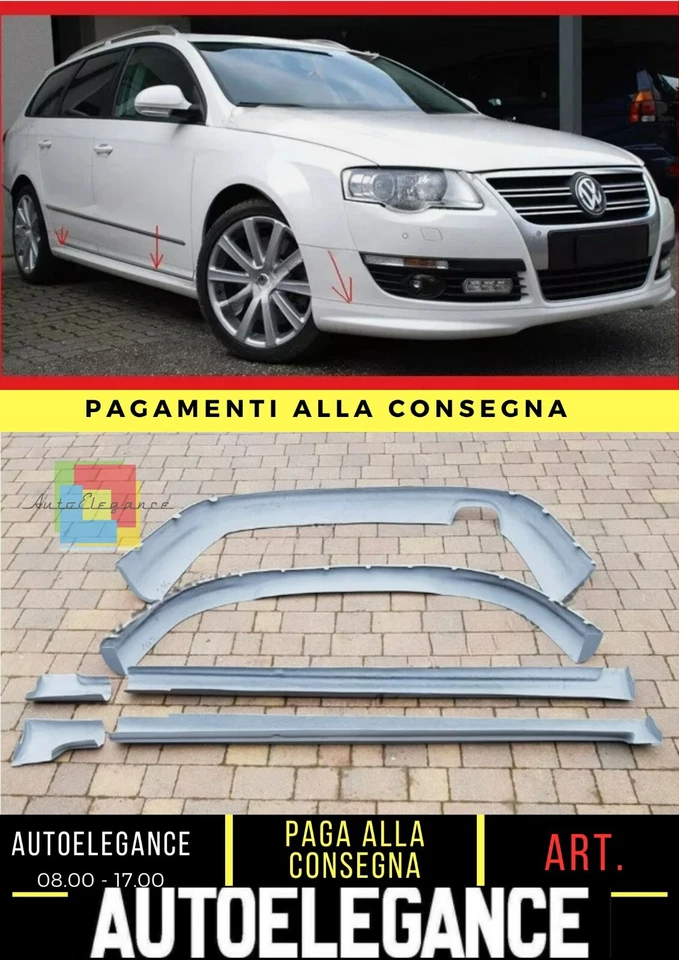 VW PASSAT B6 STATION WAGON - CARROZZERIA R-LINE - SPOILER ANTERIORE + MINIGONNE - Imagen 1 de 4