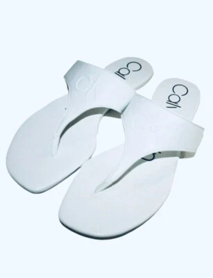 Sandalias informales Calvin Klein SAELA blancas con correa en T deslizables 6,5-9,5 Foto 1 de 4