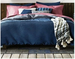 Tommy Hilfiger Hilfiger Blues Vintage Pleated Reversible 3-Pc. King Comforter Se - Picture 1 of 2