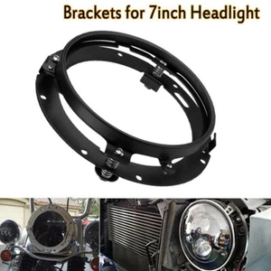 Soporte de montaje de anillo de borde de faros LED negro de 7" adecuado para Harley Street Glide - Imagen 1 de 13