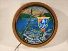 Vintage 1983 Old Style 16" Round Beer Barrel Lighted Wall Hanging Sign 