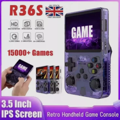R36S Retro Portable Handheld Video Game Console Linux System 64GB 15000+ games