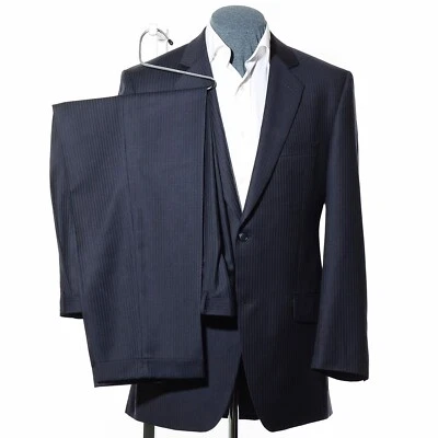 40L Long Classic-Fit Alfani Blue Stripe Cashmere/Wool 2-Piece Suit 36x30 Trouser - Изображение 1 из 4