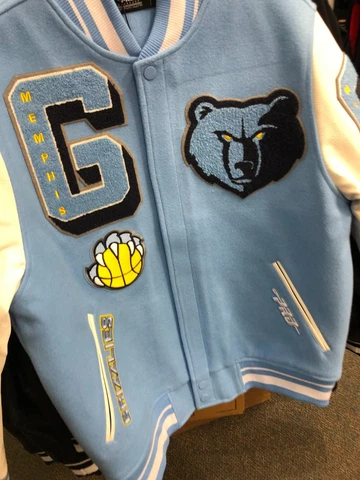 MEMPHIS GRIZILLIES  NBA Mash Up Mens SKY BLUE Long Sleeve Varsity JACKET Cover