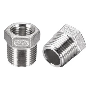 2pcs Hex Bushing 3/8 PT Male to 1/4 PT Female Pipe Fitting Reducer Adapter - Picture 1 of 5