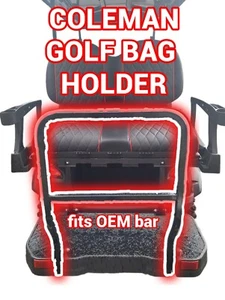 Coleman (Kandi) Golf Cart Golf Bag Holder - Fits Directly On OEM Rear Bar - Picture 1 of 12