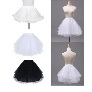 Kids Girls Hoopless Petticoat Tutu Crinoline Underskirt Slips Wedding Dress Gown - Picture 1 of 12